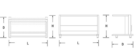 Mesa para laboratorio con bastidor tipo C (trabajos ligeros)