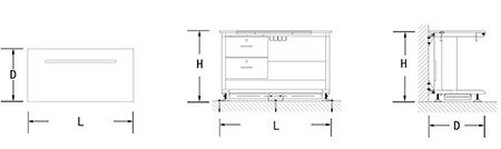  Puesto de trabajo para laboratorio con bastidor tipo C (modular) 