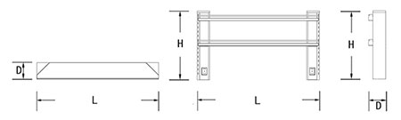  Estante rack (columna triangular-cara simple) 