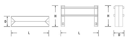  Estante rack (columna triangular-cara doble) 